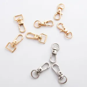 Alloy Snap Hook Clasps D Ring Gold Metal Swivel Snap Hook Dog Leash Strap Bag Metal Dog Snap Hook for Bags