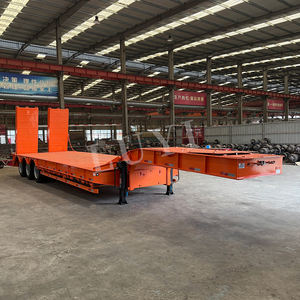 Semirremolque de plataforma baja de acero de 3 <span class=keywords><strong>ejes</strong></span> y 60 toneladas <span class=keywords><strong>para</strong></span> transporte de equipo, <span class=keywords><strong>remolques</strong></span> de plataforma baja de 40 toneladas en venta - Product Image 3
