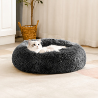 Coussin Apaisant en Forme de Donut pour Chiens et Chats, Doux et Moelleux, Rond, Lavable, Antidérapant, pour Petits, Moyens et Grands Chiens et Chats - Vente en Gros