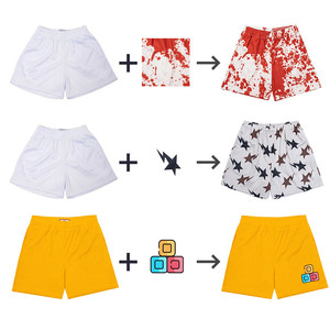Custom <b>5</b> <b>Inch</b> <b>Inseam</b> Fitness Pocket Mesh <b>Shorts</b>, Heavy Athletic Double Layer Flames Mesh <b>Shorts</b> in Bulk - Product Image 5