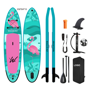 กระดานยืนพายแบบเป่าลมขนาด 11'6" สีเหลือง ยี่ห้อ Full Printing รุ่น ISUP พร้อมอุปกรณ์เสริมคุณภาพสูง กระดานยืนพายลายฟลามิงโก - Product Image 1