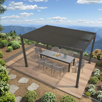 Pergola bioclimatique en aluminium avec brise-soleil électrique, imperméable, support de toit pour pavillon extérieur, jardin, balcon, vente en gros d'usine