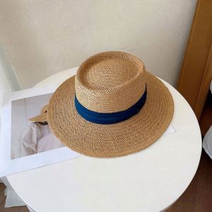 Wholesale <b>Flat</b> Top <b>Hat</b> Female Summer Seaside Vacation Sunshade Sun Straw <b>Hats</b> Summer Women Beach <b>Hats</b> - Product Image 3