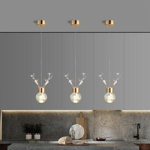 Luxury <b>Crystal</b> Antler Bedside Pendant <b>Light</b> Creative Modern Minimalist Bar Design Nordic Style AC Power Middle LED Adjustable - Product Image 4