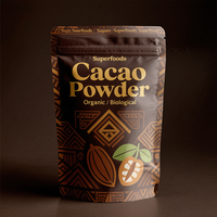 Sachet à fermeture éclair personnalisé pour sacs en plastique en poudre de cacao de 50g 100g 200g