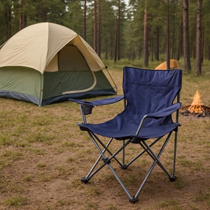 Silla Plegable de Acero Azul de 51x51x83 cm, Logotipo Personalizado, Ligera y Resistente para Campamentos, Pesca y Talleres - Product Image 2