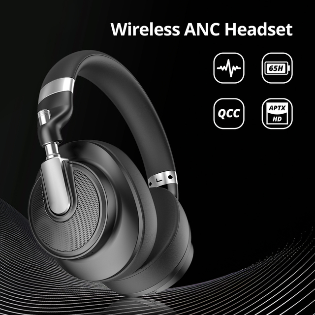 Teeline OEM Custom Logo ANC Wireless Headphones QCC3084 for 5.4 High Quality Stereo Sound 20H IPX4 Waterproof Dual Mode
