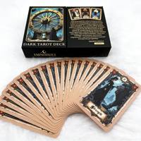 Cartes de tarot personnalisées foncées, jeu de tarot unique pour collectionneurs, jeu de cartes de tarot de haute qualité avec estampage doré et boîte