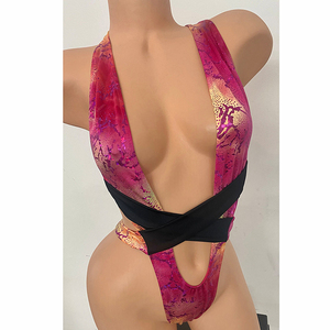 Dịch Vụ OEM Polyester In Một Mảnh Phụ Nữ Kỳ Lạ Hiệu Suất Mặc Phụ Nữ Sexy Bodysuit Vũ Nữ Thoát Y Trang Phục Áo Tắm - Product Image 4
