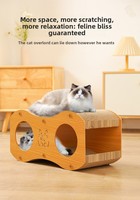 Prix d'usine Maison pour chat en carton ondulé double couche de luxe moderne, accessoires de jeu durables pour Noël