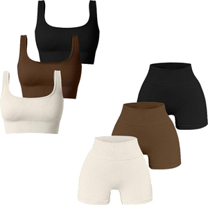 <span class=keywords><strong>Ensemble</strong></span> personnalisé de haute qualité pour femmes Vêtements de yoga et fitness Soutien-gorge et <span class=keywords><strong>short</strong></span> de <span class=keywords><strong>sport</strong></span> <span class=keywords><strong>Ensemble</strong></span> yoga deux pièces pour femmes avec poches - Product Image 1