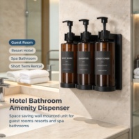 Distributeur de savon mural portable en plastique à 3 compartiments de 500 ml avec bouteilles rechargeables de qualité supérieure pour salle de bain d'hôtel