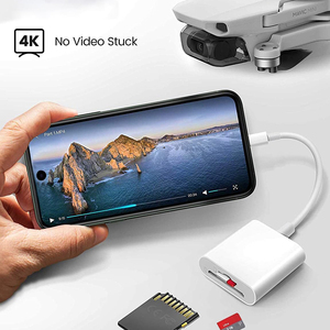 2 khe cắm USB C SD TF bên ngoài đầu đọc thẻ Trail máy ảnh người xem Cắm và chơi Loại C Bộ chuyển đổi thẻ nhớ - Product Image 3