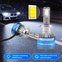 Phares LED automobiles en aluminium et laiton, étanches IP68, 25000lm, 180W, 6500K, haute résistance à l'eau