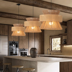 Japanese Wabi Sabi Hemp <b>Rope</b> Chandelier 40 50 60 Cm Diameter Round Led Light Home Kitchen Pendant <b>Lighting</b> - Product Image 1