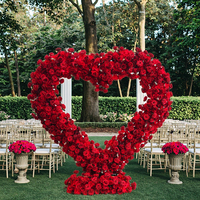 Backdrop Pernikahan Romantis Terlaris Bunga Buatan 2m Lengkungan Berbentuk Hati