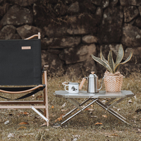 HOMFUL Table de Camping Portable en acier inoxydable Table de Camping pliante Table de pique-nique