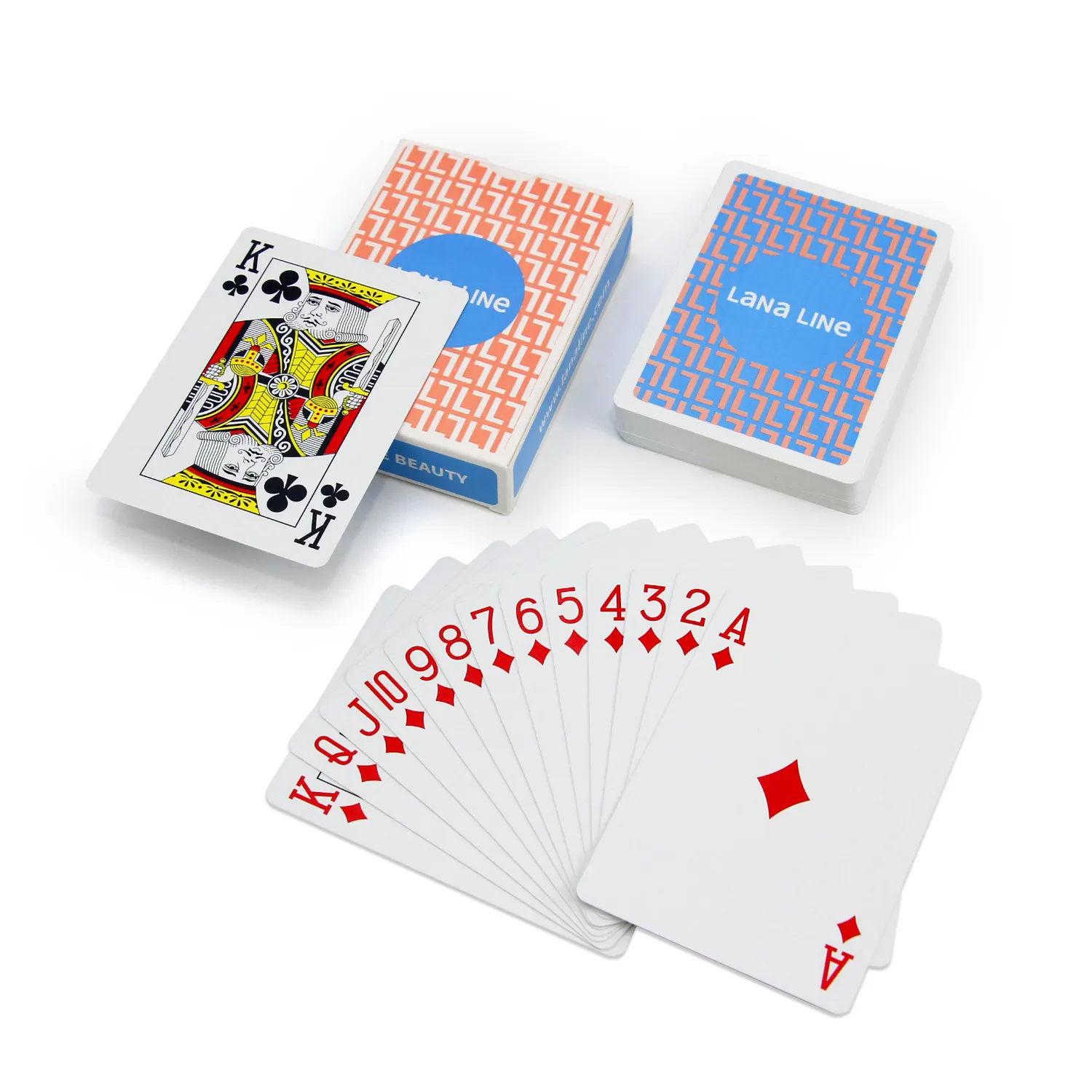 Individuelles Logo beidseitige Tuckbox Packung neue Qualität Kunststoff PVC Poker glatte wasserdichte Kent-Karte blanko High-End-Spielkarten