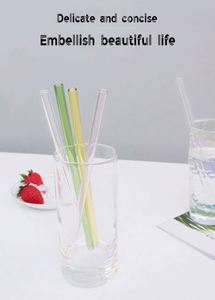 Venta Directa de Fábrica, Pajitas de Vidrio Reutilizables de Borosilicato de Alta Resistencia al Calor, Coloridas, para Beber Agua - Product Image 6