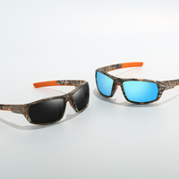 Lunettes de soleil tactiques polarisées UV400 à monture carrée camouflage unisexe pour le cyclisme et les activités de plein air, style transfrontalier Europe-Amérique
