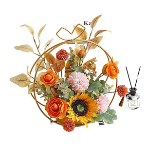 Bouquet de fleurs artificielles Haoche, design tournesol, fleurs en soie, décorations de mariage, arrangement pour salon et salle à manger - Product Image 5