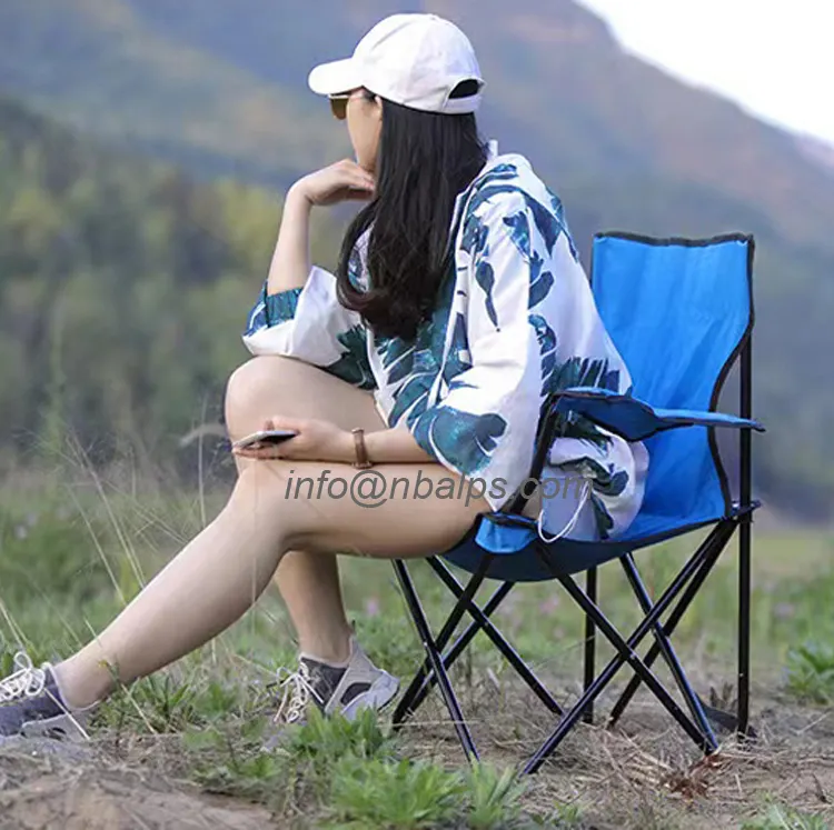 Förderung billig hochwertige Einzelhandel Arm Sillas tragbare zusammen klappbare Outdoor-Angeln Wander camp Stuhl mit Getränke halter