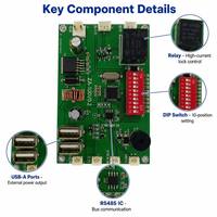 Cerradura Electrónica DC12V RS485 PCBA con Detección de Peso, Verificación de Estado de Bloqueo, Interruptor DIP de 10 Bits y Salida USB Dual, ODM Personalizado