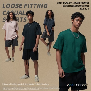 Collezione Primavera Estate T-Shirt Sportiva a Maniche Corte di Alta Qualità 230G Fresca ad Asciugatura Rapida Anti-Pilling in Maglia per Uomo Vestibilità Comoda - Product Image 3