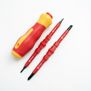 <b>Precision</b> Chromium Vanadium Steel <b>Screwdriver</b> Set with Soft Case for Electronic Device Repair 10pcs Red and Yellow Handle Tools - Product Image 5