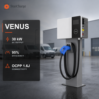 Chargeur de flotte de véhicules électriques StarCharge Venus 30 kW DC CCS2 100 A avec câble de 5 m OCPP 1.6J pour stations de recharge de flottes commerciales