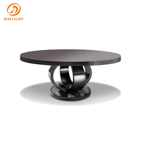 Table à manger ovale de luxe nordique avec base en acier, laque grise polyester haute brillance avec insert en marbre