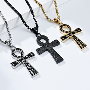 Collar de Moda con Colgante de Cruz Religiosa Egipcia Antigua Copta Ankh, de Acero Inoxidable 316L, para Hombre, Venta al por Mayor 2026 - Product Image 2
