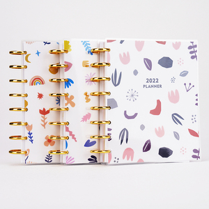 Fresh Pattern Disc Binding Planner Spiral Agenda Daily Planner Custom Printing With Oil Varnish