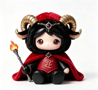 Figurine Magique Personnalisée OEM Zodiaque Bélier en PVC et ABS avec Cape en Peluche Douce, Boîte Mystère de Collection Constellation, Jouet Artistique
