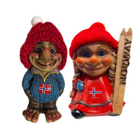 Troll personnalisé avec chapeau orignal drapeau suédois carte casque viking suède aimant de réfrigérateur finlande Souvenir aimant de réfrigérateur en résine