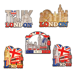 Imanes de nevera de metal magnéticos de diseño moderno personalizados por el fabricante, recuerdos de viaje de lugares emblemáticos de Inglaterra, imanes de nevera ecológicos - Product Image 2