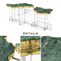 Table basse combinée minimaliste en acrylique italien, textures laiton, pour salon, design Alien haut de gamme