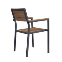 empilable pour balcon 6 places chaises meubles 7 pièces plastique bois aluminium extérieur patio ensemble de salle à manger