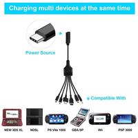 6-in-1 Typ-C PD Ladekabel für Nintendo New 3DS XL LL NDSL 2DS GBA SP PSV PSP Wii U Spielkonsole Stromversorgungskabel