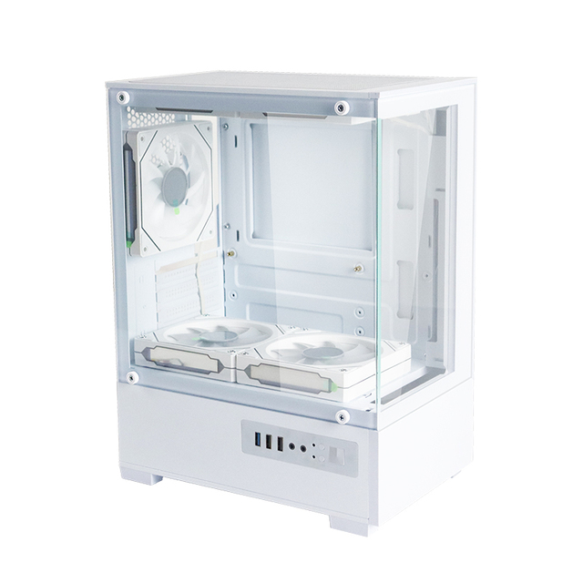 MANMU High Quality Aluminum Alloy & Acrylic MicroATX/ITX Gaming PC Case White/Black Color Desktop Mid Tower ESATA Ports Stock