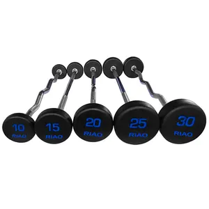 Factory Direct Weightlifting Fitness Gym Exercise Straight Curl PU Barbell