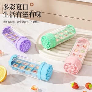 Ice Cube Mold With Storage Cup Food Grade Silicone Square Shape For Home And Commercial Use - Product Image 3