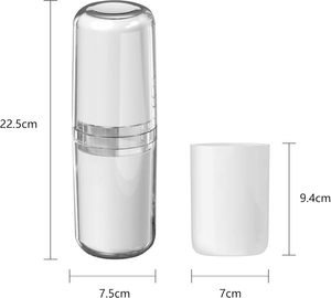 Wholesale Plastic Two-Piece Eco-Friendly Multi-functional Travel Toothbrush Holder & Gargle Cup <b>Set</b> - Product Image 2