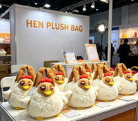 Sac en peluche personnalisé en forme de poulet, jouet amusant avec visage paresseux, sac à main en peluche pour usage quotidien, cadeau, OEM ODM, sac en peluche sur mesure