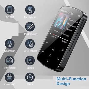 เครื่องเล่น MP3 MP4 หน้าจอสัมผัสความละเอียดสูง บลูทูธ 5.0 พร้อมเครื่องนับก้าว วิทยุ FM เครื่องบันทึกเสียง สำหรับวิ่ง ออกกำลังกาย ฟิตเนส - Product Image 1