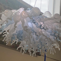 Lustres et lampes suspendues en verre soufflé LED pour chambre à coucher, lustre de luxe pour hôtel, lumière pour table à manger, salon, chambre à coucher