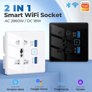 Tuya Nhà Thông Minh Tường ổ cắm thiết bị chuyển mạch không dây Tempered Glass 13A Wifi phổ AC100V-240V cắm với <span class=keywords><strong>USB</strong></span> hoặc Type-C - Product Image 2