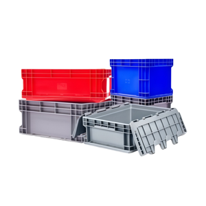 Boîte en plastique empilable et drainable perforée pour saumon/crevettes, caisse en PP avec insert de grille amovible pour la viande et la volaille - Product Image 4