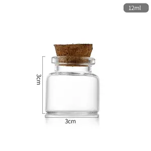 30mm Mini Pille Boro silikat kleines Reagenzglas Glasflasche Fläschchen Penicillin wünscht treibendes ätherisches Öl Glas mit Kork