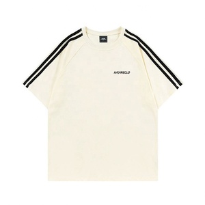 Camisetas de talla grande de alta calidad para hombre, camiseta personalizada de Color beige, Camiseta de algodón de lujo - Product Image 1